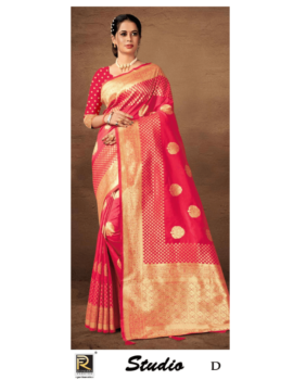 STUDIO BY RONISHA SAREE FABRICS BANARASI SILK FANCY DESIGNER SUPER HIT COLLECTION