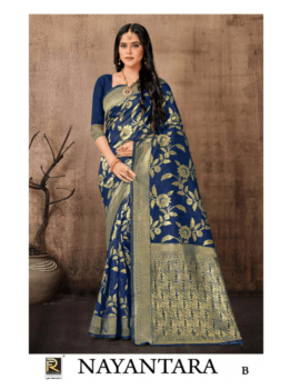 NAYANTARA BY RONISHA SAREE BANARASI SILK PREMIUM FABRICS SUPER HIT COLLECTION SAREES