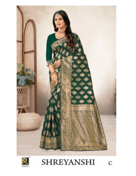 SHREYANSHI BY RONISHA SAREE BANARASI SILK PREMIUM FABRICS SUPER HIT COLLECTION SAREES