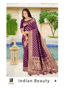 INDIAN BEAUTY BY RONISHA SAREE BANARASI SILK 50*600 PREMIUM FABRICS SUPER HIT COLLECTION SAREES