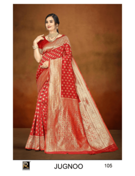 JUGNOO BY RONISHA SAREE BANARASI SILK PREMIUM FABRICS SUPER HIT COLLECTION SAREES