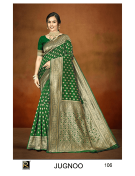 JUGNOO BY RONISHA SAREE BANARASI SILK PREMIUM FABRICS SUPER HIT COLLECTION SAREES